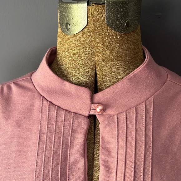 VTG Sunshine Alley Pink Long Sleeve Pearl Button Dress - Picture 3 of 9
